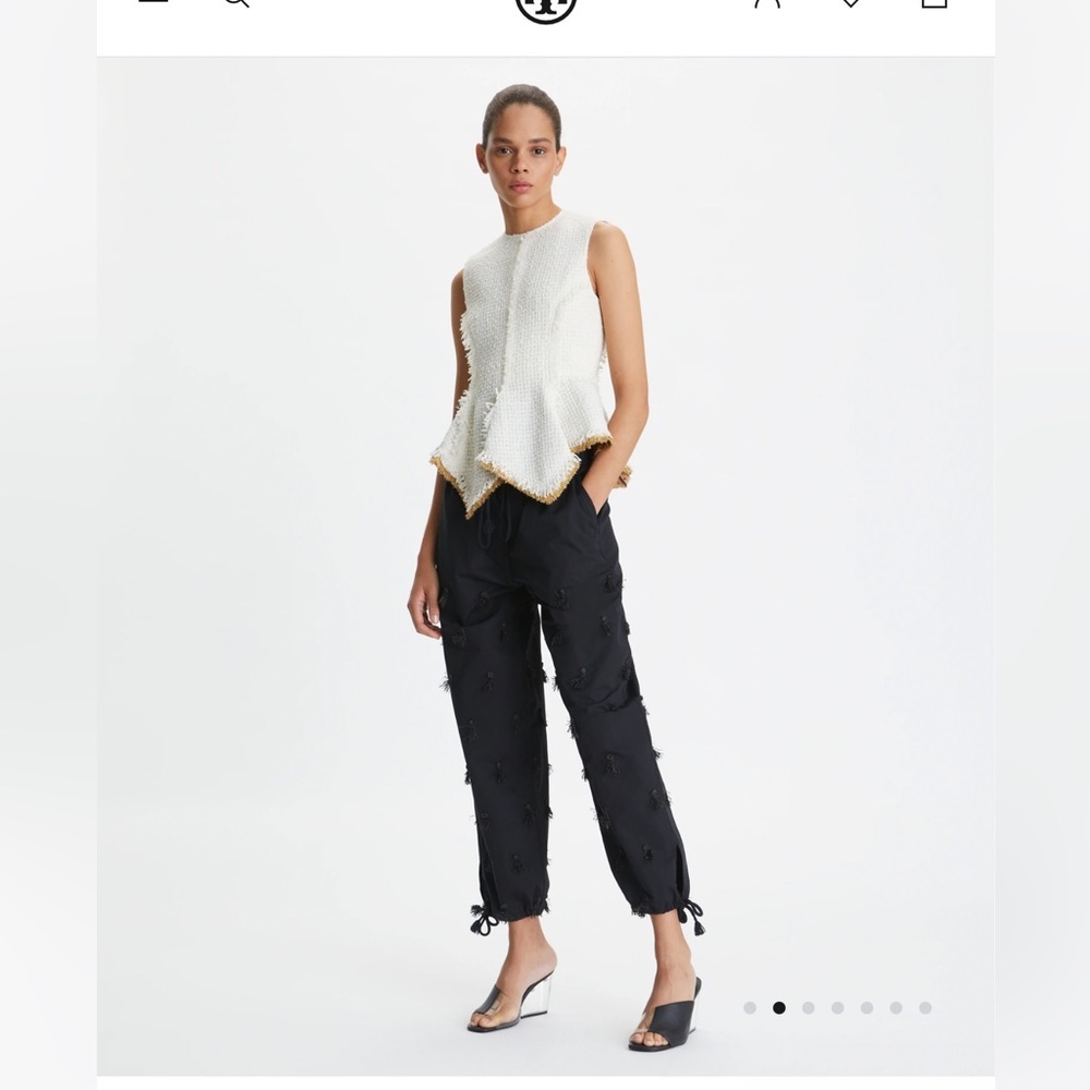 COPY - Tory Burch Poplin Drawstring Pant - Picture 4 of 4